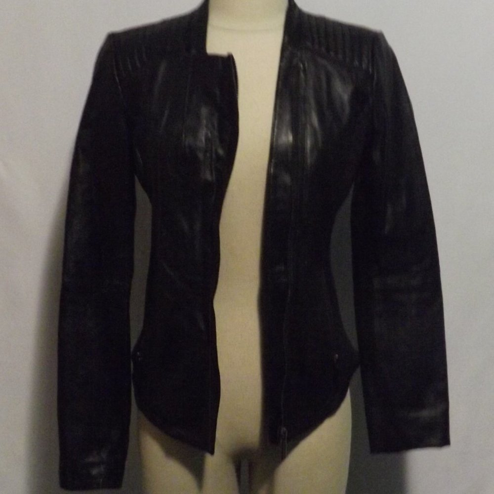 Zara Basic Black Motorcycle Jacket Size: Small - image 1